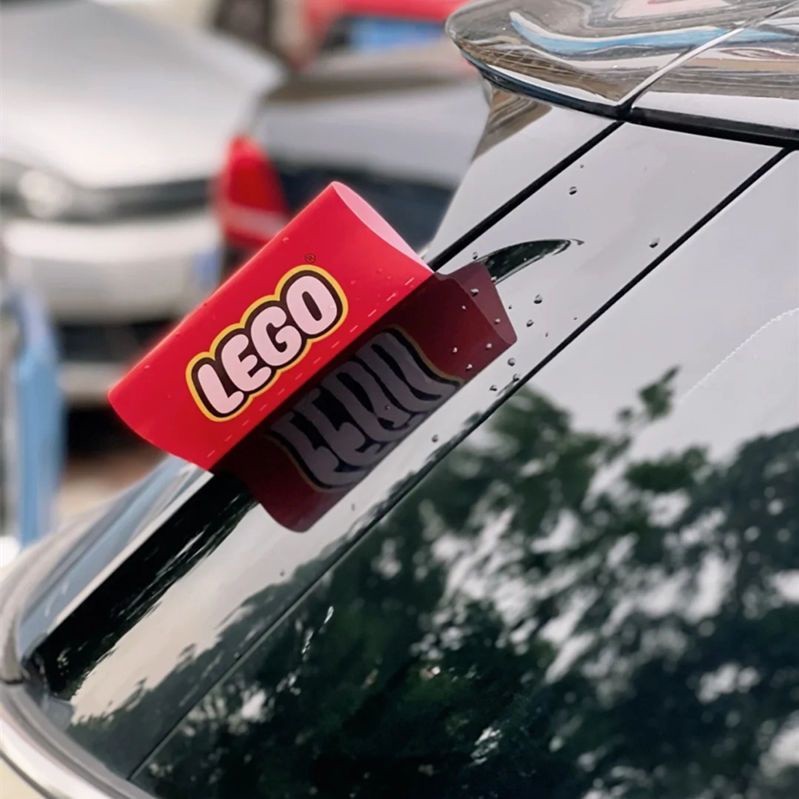 【台灣出貨】♝樂高玩具車創意水洗嘜標裝飾貼畫Tesla MINI本田個性車身趣味貼紙