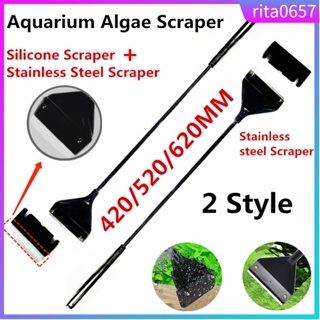 New Aquarium Cleaner Algae Scraper Stainless Steel Silicone