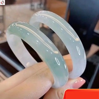 玉石手鐲 翡翠手鐲 翡翠手鐲玉手鐲女貴妃鐲陽綠飄花紫羅蘭冰種玉鐲子送好友