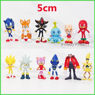 ✨門市熱銷✨12 件/套 PVC 超級索尼克 刺蝟超音鼠 音速小子 飛天鼠 Sonic玩偶擺件 人偶手辦模型 兒童玩具