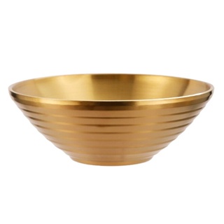 OUKEAI 304不鏽鋼碗 加厚雙層防燙碗 日式拉麵碗 大號湯麵碗