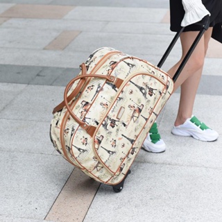 拉桿包 防水PU皮旅行袋 短途出差包大容量行李包 女學生包 卡通登機包 拉桿包