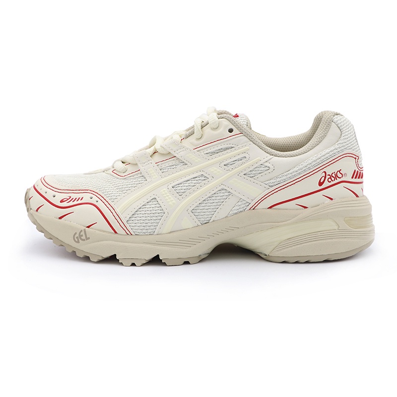 Asics 紅/米 緩震 支撐 網布 中性 運動休閒鞋 女款 NO.J1210【新竹皇家 1203A159-200】