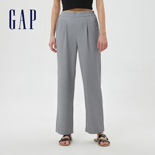Gap 女裝 商務高腰打褶西裝寬褲-灰色(598623)