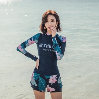 快速出貨=YONKISS日本品牌新款分體長袖泳裝保守遮肚顯瘦性感泳衣女