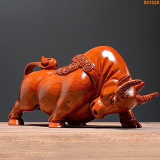 【德緣風水】木雕牛擺件華爾街牛氣沖天花梨實木雕刻紅木工藝品書房風水招財