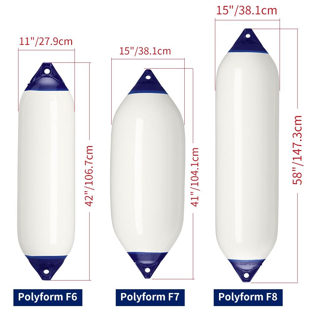 Polyform進口船用靠球防碰球靠岸碰墊防撞游艇漁船執法船海上專用