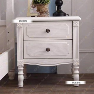 【凱元家居】 KaiYuan Furniture美式壓紋實木床頭櫃現代輕奢床頭邊櫃簡約臥室床邊儲物收納櫃整裝