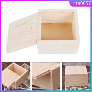 Handmade Jewelry Storage Box Wood Plain Candy Case Ring Orga
