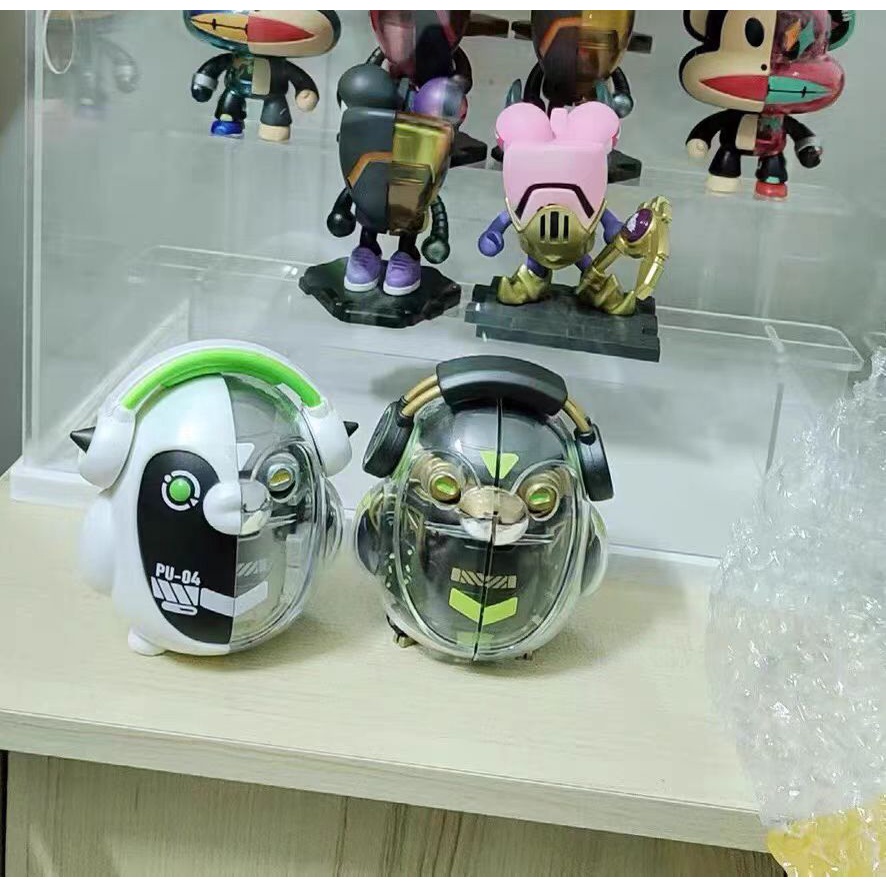 百樂園玩具店 一中盒6個不重複 正版清倉特賣 可挑隱藏正版 MECHA PUPU半機械盲盒系列可愛QQ企鵝手辦車用禮物擺