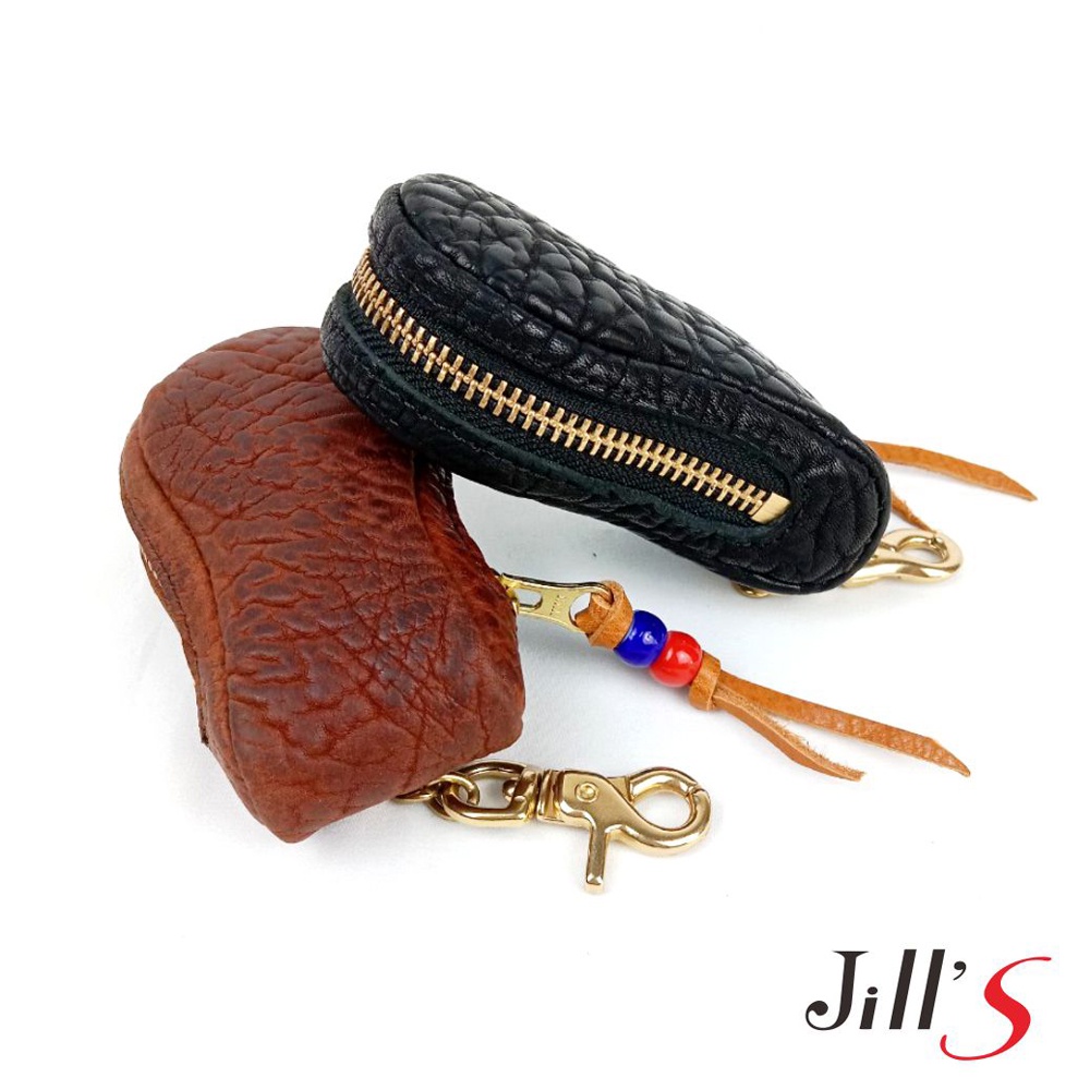 Jills 植鞣皮革時尚象紋鑰匙包 共二色