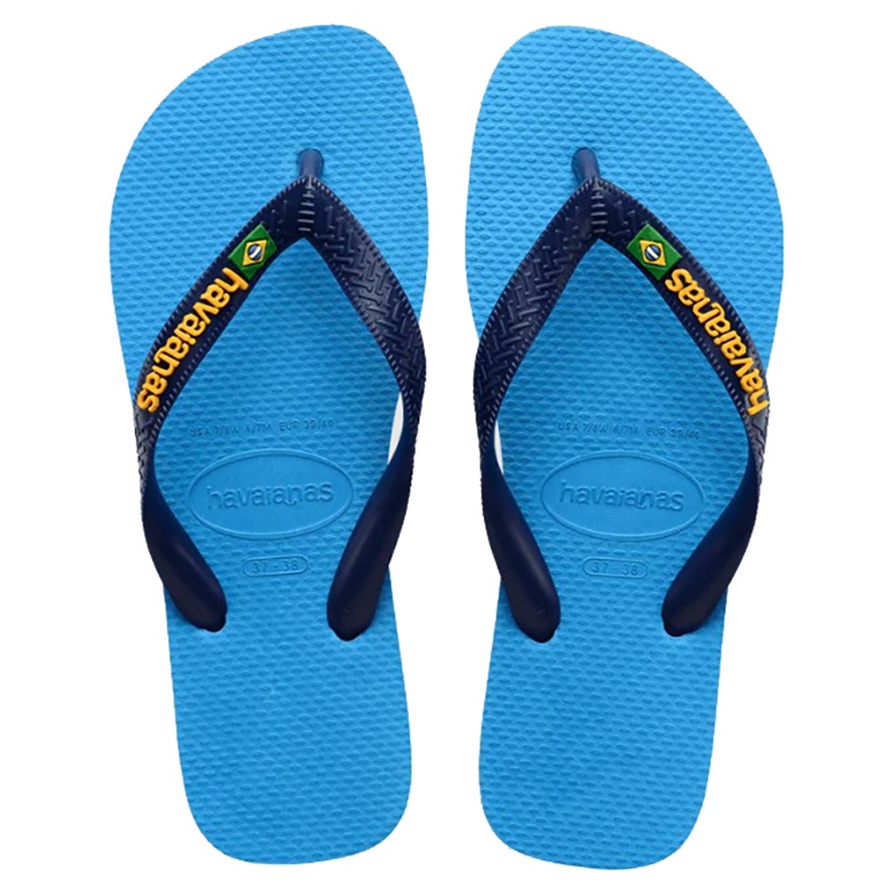 HAVAIANAS 哈瓦仕 人字拖 BRASIL LOGO 藍黑 拖鞋 男 41108506946U