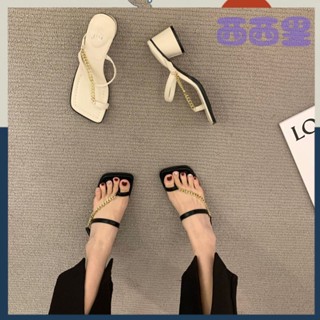 【西西優質貨】法式小眾黑色三亞沙灘涼鞋僊女鞋子2023新款夏季中高跟夏天羅馬鞋