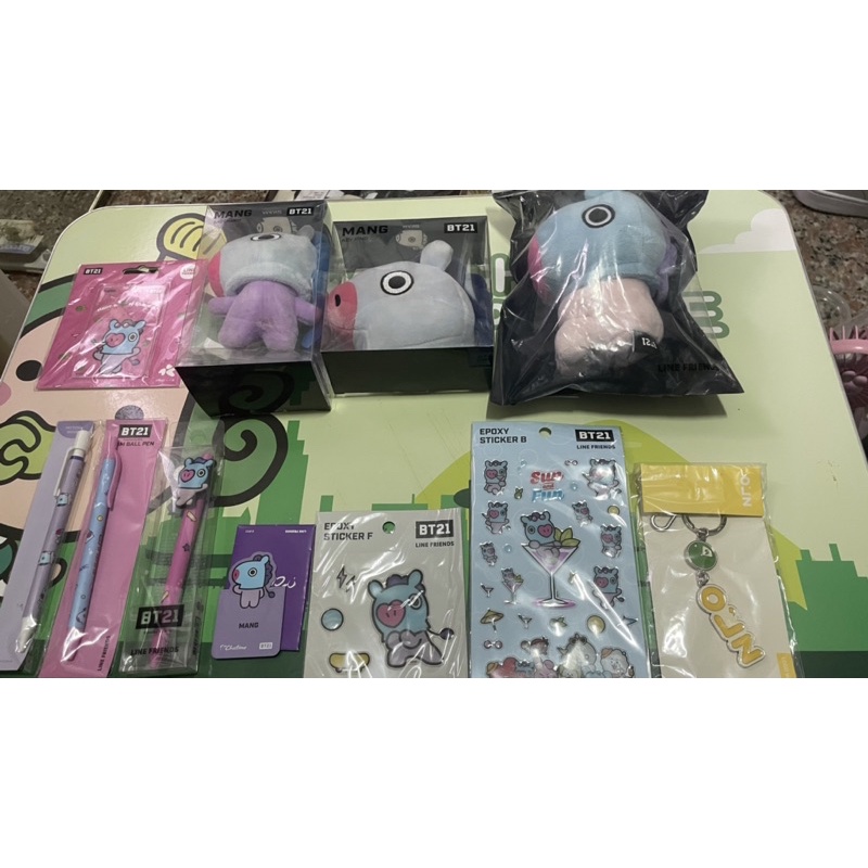 BTS防彈少年團 今日展吊飾 BT21 Mang 一卡通 站立娃 大頭娃 名片夾貼紙筆記本原子筆