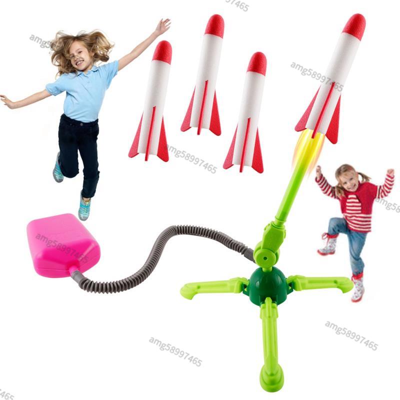 ✨免運✨桃園出貨✨兒童沖天火箭玩具親子互動戶外發射器 EVA彈廣場發光玩具qw