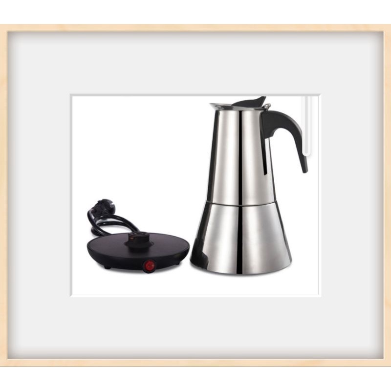 美國原裝 六杯 6杯 uniware 咖啡壺便捷式304不銹鋼電動摩卡壺 插電摩卡壺家用咖啡機意式咖啡壺