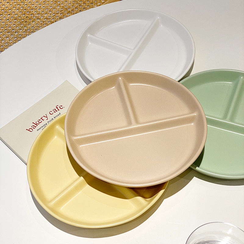 陶瓷日式分格盤兒童分餐盤早餐盤子創意分隔餐盤家用減脂減肥定量