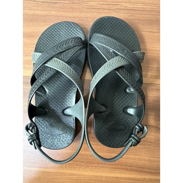 二手havaianas 黑色涼鞋，鞋內長18.2cm