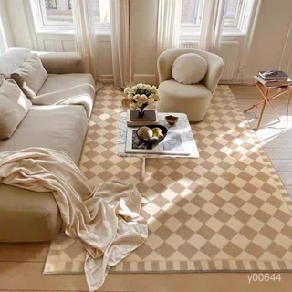 簡約現代 北歐 ins風 客廳 地毯 擼貓感 臥室 地墊 法式 高級 復古 棋盤格 少女 床邊毯 間衣帽 可機洗