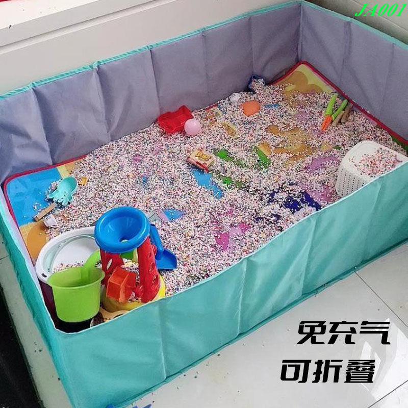 ♥買購如潮//長方形決明子 玩具沙池 家用圍欄 可折疊 室內沙灘池 小孩海洋球池