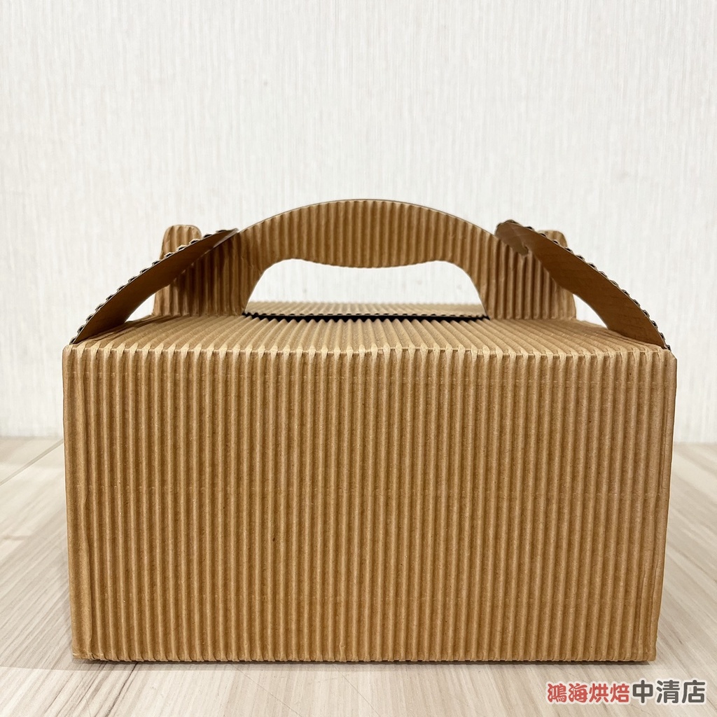 【鴻海烘焙材料】牛皮色 手提蛋糕盒 6吋 牛皮手提蛋糕盒(附方盤)手提派盒 蛋糕盒慕斯盒 點心盒 甜點手提盒 外帶盒