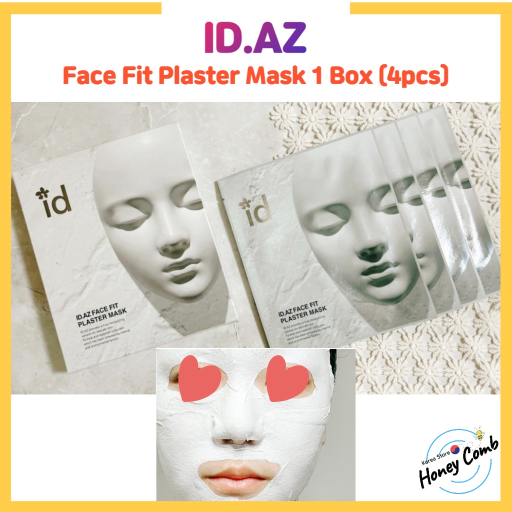 【ID.AZ】face Fit 石膏面膜 1盒(4片)/玻尿酸/皮膚保濕/毛孔/護膚/皺紋/韓國/面膜/面膜