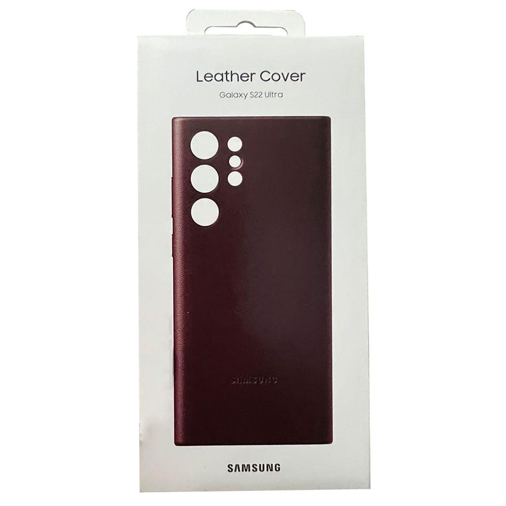 Samsung 三星 原裝 Galaxy S22 Ultra 皮革背蓋 EF-VS908 (勃根地紅)(平行進口)