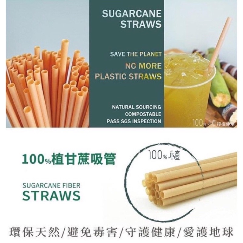 台灣製造 甘蔗吸管 單支 單包裝 環保 環保餐具 環保吸管 甘蔗纖維 6mm 12mm珍珠奶茶 耶果 適用