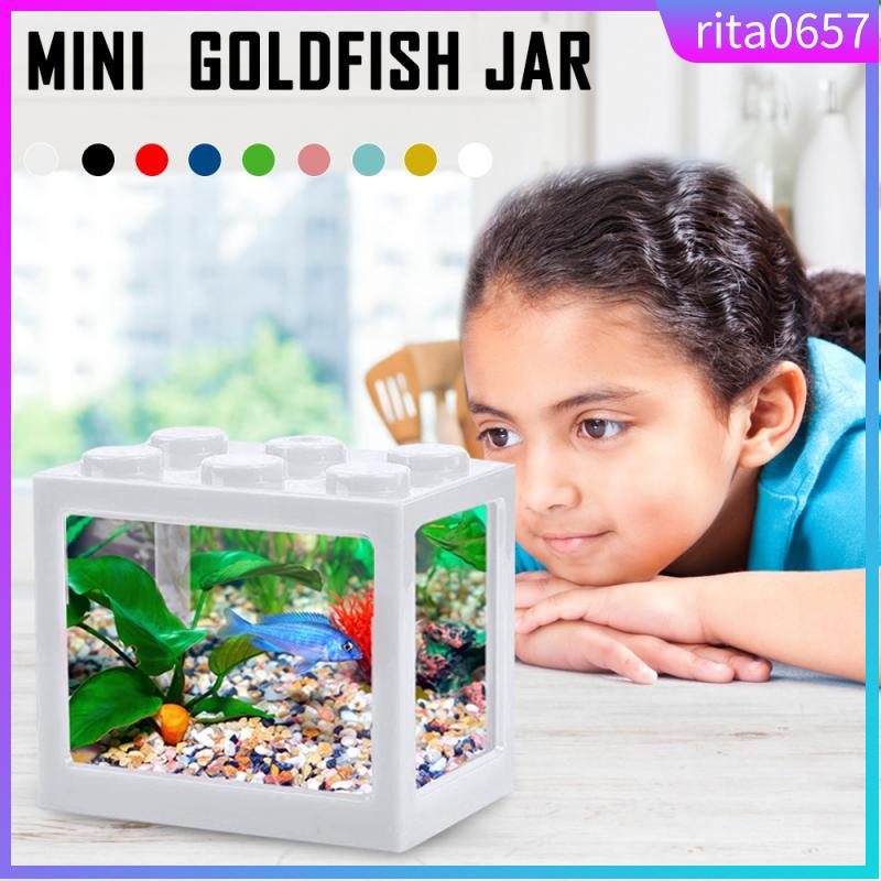 Mini Aquarium Block Tank Betta Guppy Fish Tank Building Bloc