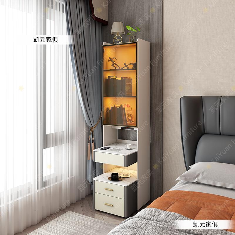 【凱元家居】 🌟 KaiYuan Furniture臥室床頭柜簡約現代智能無線充電藍牙音箱書架燈一體高創意置物架