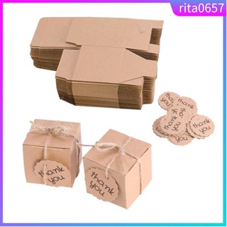 20pcs/10 Boxes Gift Candy Wedding Kraft Paper You Thank Favo