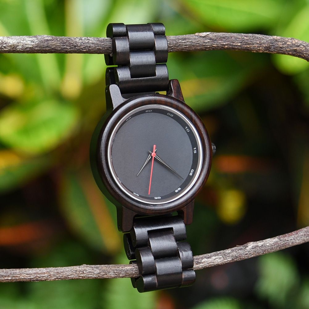 DODO DEER新品黑檀木表男 進口日本機芯3D斜內影設計外貿檀木手表