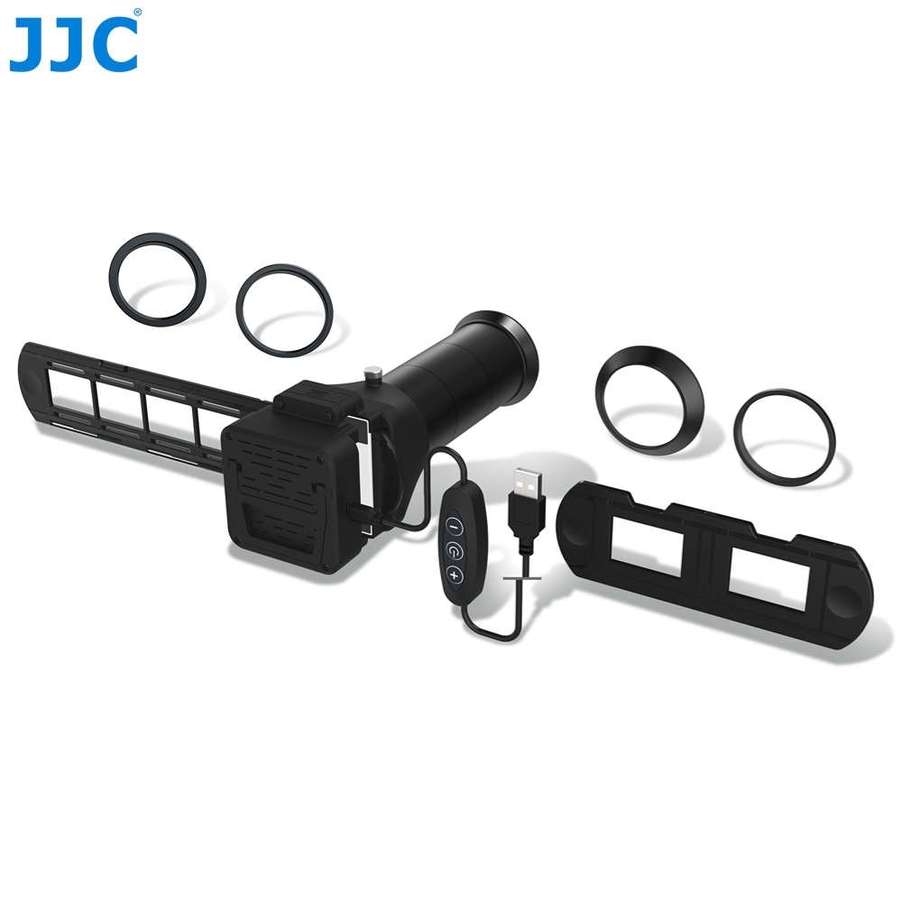 JJC ES-2膠片翻拍器及LED補光燈套裝 35mm底片翻拍工具 將老照片膠捲還原為高清數位相片 部分相機微距鏡頭適用