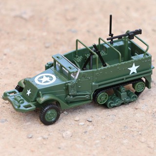 臺灣模具🥕🥕4D二戰半履帶裝甲戰車拼裝模型軍事擺件1:72少兒科教遊戲沙盤玩具不可食用