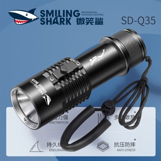 微笑鯊 潜水手電筒 潜水燈IPX8 Led P70 5000LM超亮手電筒水陸雙用潜水燈 USB可充電聚光遠射照明燈