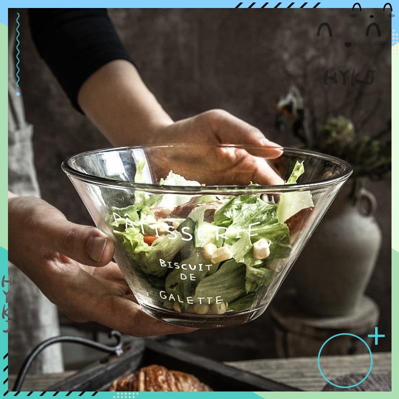 📃附發票 廠家直銷簡約透明玻璃沙拉碗創意制品餐具碗盤碟玻璃碗