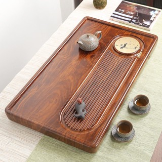 【茶盤茶具 託盤 實木 功夫茶具】整塊實木茶盤花梨木家用茶臺簡約功夫茶具茶海大號排水電木茶托盤cck1030107