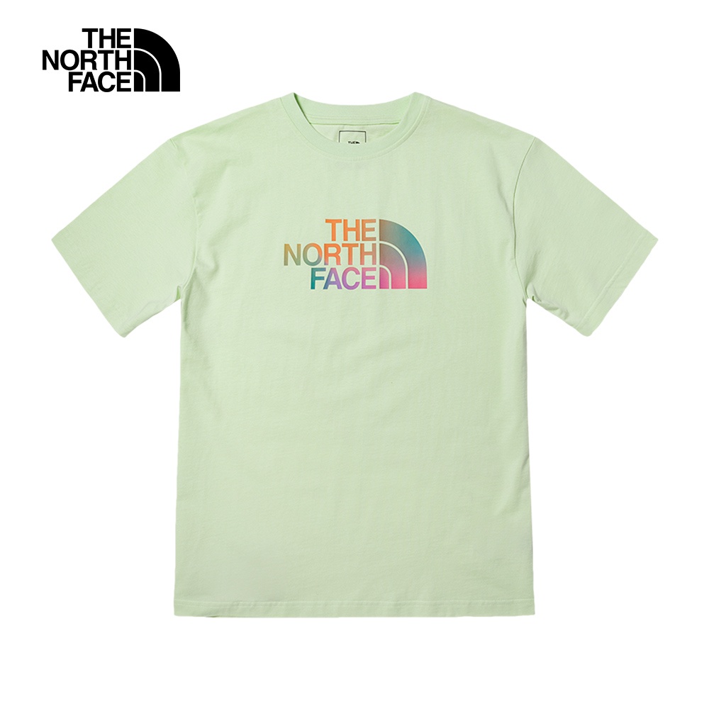 The North Face北面女款綠色漸層LOGO印花短袖T恤｜7WERN13