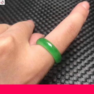 玉石戒指 帝王綠戒指冰綠食指指環男女情侶款石英巖玉大拇指扳指
