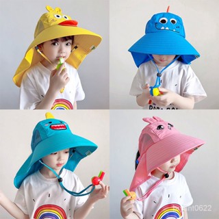 【優選精品】兒童防曬遮陽帽子夏防紫外綫太陽帽男童女孩網紅漁夫帽防曬大帽簷ins日韓風 FF9Z