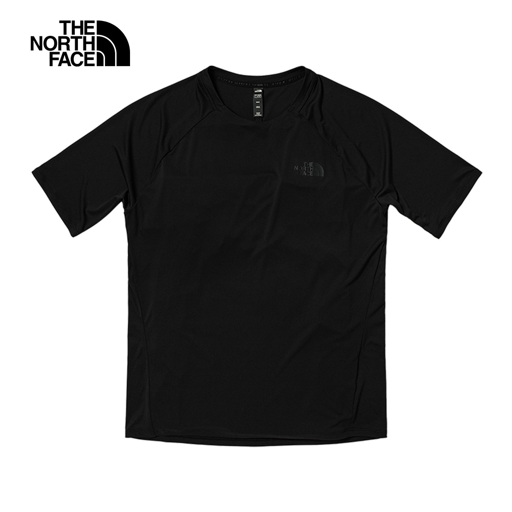 The North Face北面男款黑色吸濕排汗經典LOGO短袖T恤｜7QOSJK3