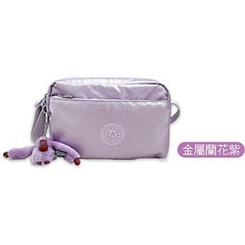 7-11×kipling 輕盈日常側背包 金屬蘭花紫