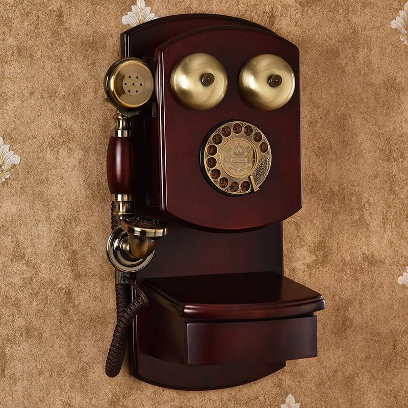 仿古歐式復古電話機美式家用創意電話機壁掛式老式機械鈴旋轉撥盤 綠水青山進圍誠