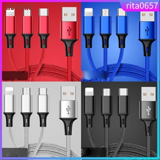 3 in 1 Multi Type-C Cable Micro USB Data Sync Fast Charging