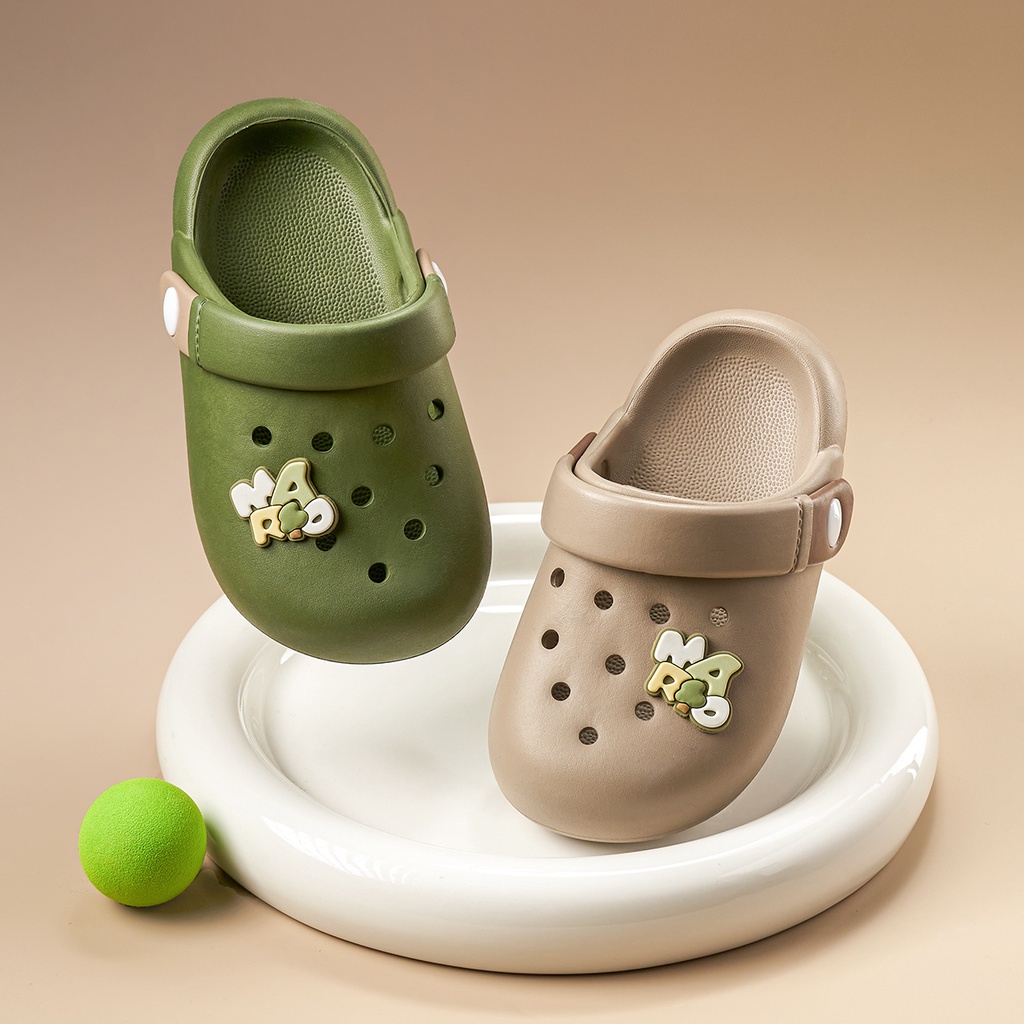 Cheerful Mario 兒童沙灘鞋防滑夏季2023新款男童crocs寶寶室內軟底女童拖鞋外穿