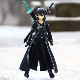 有貨 刀劍神域動漫刀劍神域 figma 亞絲娜 桐人 黑劍士 可動 手辦 公仔擺件模型手辦模型