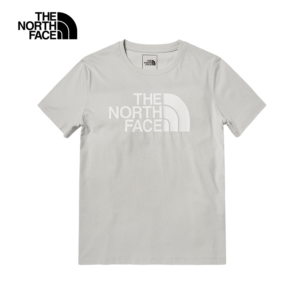 The North Face北面女款灰色吸濕排汗LOGO印花短袖T恤｜7WFD9B8