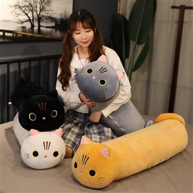 ✨門市熱銷✨100CM 日系羽絨棉貓咪長條抱枕 長抱枕 夾腿枕 貓咪長枕頭 床頭靠墊靠枕 生日交換畢業聖誕禮物