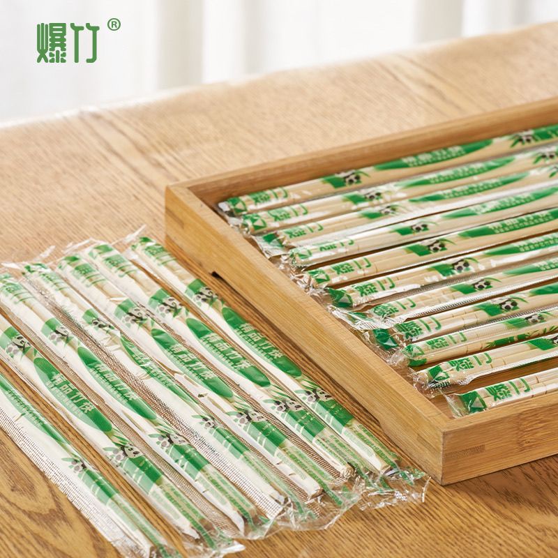 一次性筷子批發專用外賣打包竹筷快餐飯店家用便宜方便熊貓圓碗筷