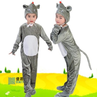 ⭐秒殺價⭐幼稚園國小道具服飾兒童cos服兒童節表演服 新款幼兒園小老鼠小豬表演服兒童卡通連身老鼠舞蹈服裝親子表演服-優